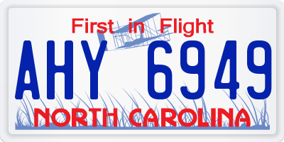 NC license plate AHY6949
