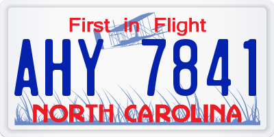 NC license plate AHY7841