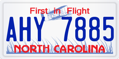 NC license plate AHY7885