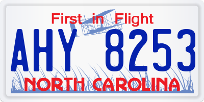 NC license plate AHY8253