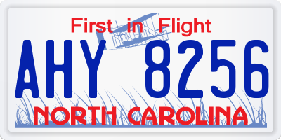 NC license plate AHY8256