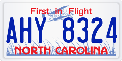 NC license plate AHY8324