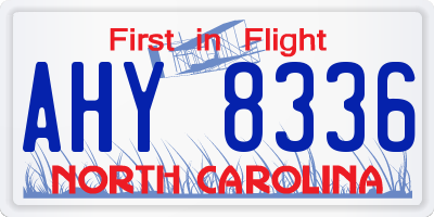 NC license plate AHY8336