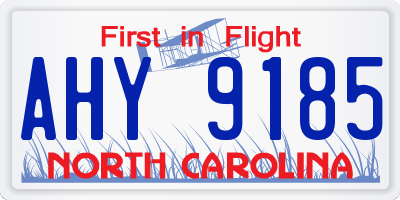 NC license plate AHY9185