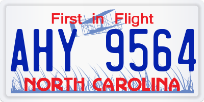 NC license plate AHY9564