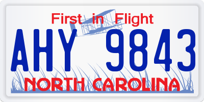 NC license plate AHY9843