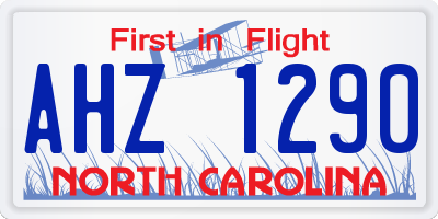 NC license plate AHZ1290
