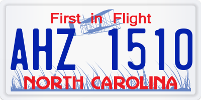 NC license plate AHZ1510