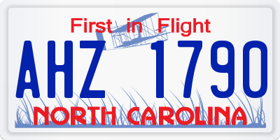 NC license plate AHZ1790