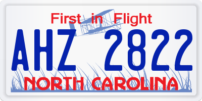 NC license plate AHZ2822