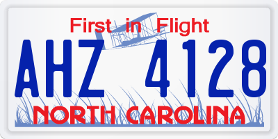 NC license plate AHZ4128