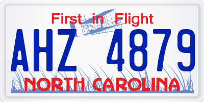 NC license plate AHZ4879
