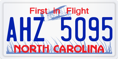 NC license plate AHZ5095