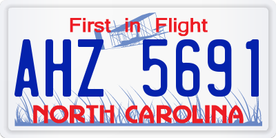 NC license plate AHZ5691