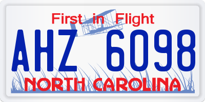 NC license plate AHZ6098