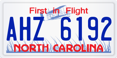 NC license plate AHZ6192