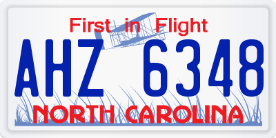 NC license plate AHZ6348