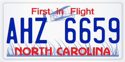 NC license plate AHZ6659