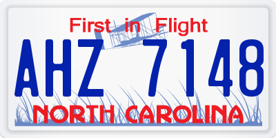 NC license plate AHZ7148
