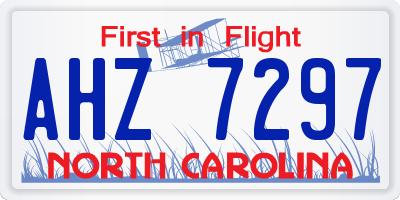 NC license plate AHZ7297