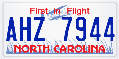 NC license plate AHZ7944