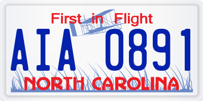 NC license plate AIA0891