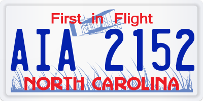 NC license plate AIA2152