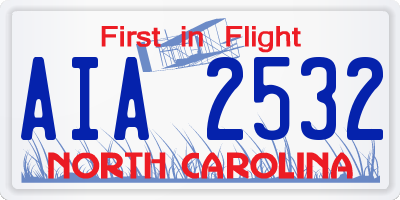 NC license plate AIA2532