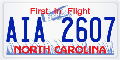NC license plate AIA2607