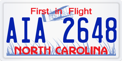 NC license plate AIA2648