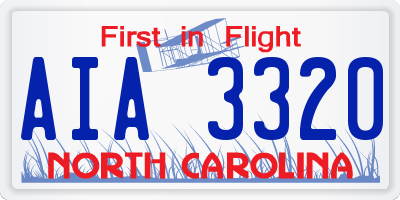 NC license plate AIA3320