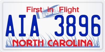 NC license plate AIA3896