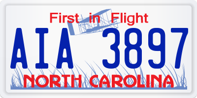 NC license plate AIA3897