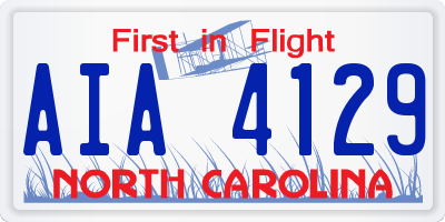 NC license plate AIA4129