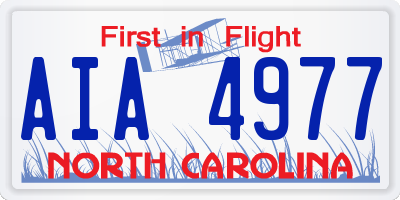 NC license plate AIA4977