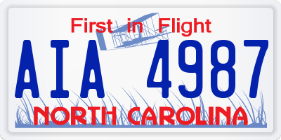 NC license plate AIA4987