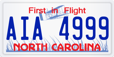 NC license plate AIA4999