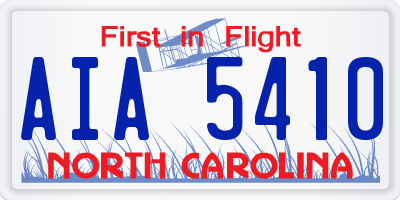 NC license plate AIA5410