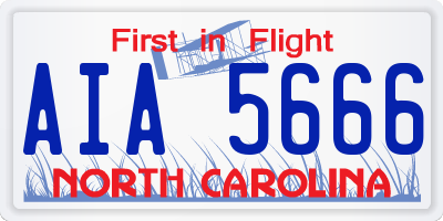 NC license plate AIA5666