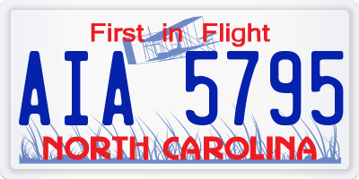 NC license plate AIA5795