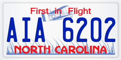 NC license plate AIA6202