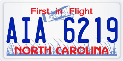 NC license plate AIA6219