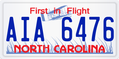 NC license plate AIA6476