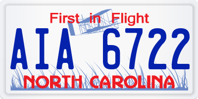 NC license plate AIA6722