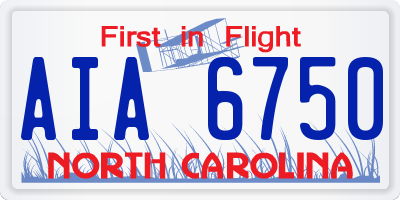 NC license plate AIA6750