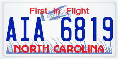 NC license plate AIA6819