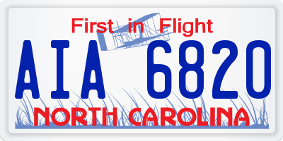 NC license plate AIA6820