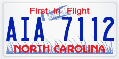 NC license plate AIA7112