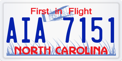 NC license plate AIA7151