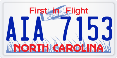 NC license plate AIA7153